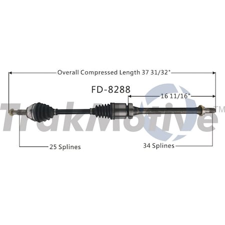 Surtrack Axle Cv Axle Shaft, Fd-8288 FD-8288